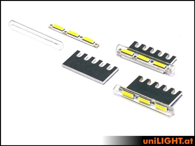 3mm BAR zábleskové světlo, 22Wx3, 12V, bílá - Barva: Bílá