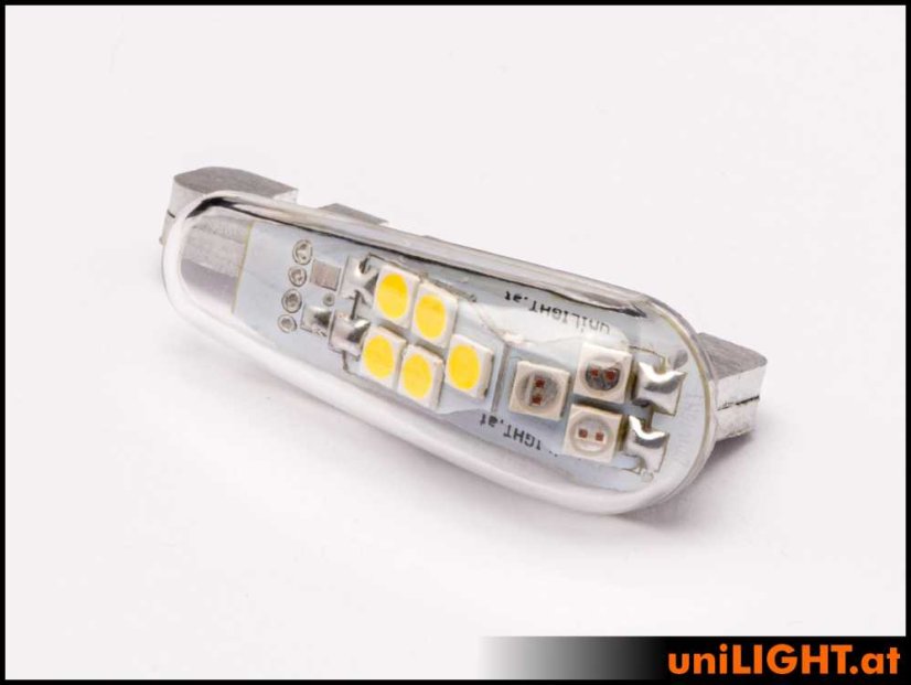 12mm DUAL poziční a zábleskové světlo, 10Wx2, krátké