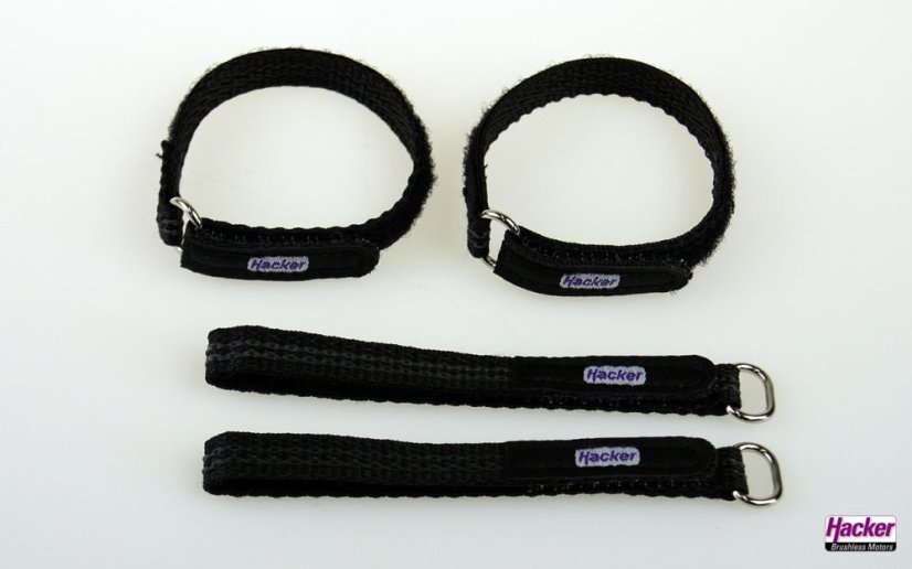 Suchý zip s přezkou 10x200 mm, pogumovaný, 4 kusy