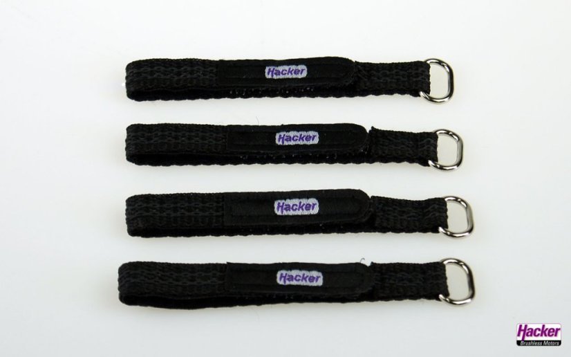 Suchý zip s přezkou 10x150 mm, pogumovaný, 4 kusy