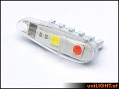 11mm DUAL poziční a zábleskové světlo, 8Wx2, Economy SET