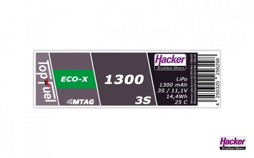 TopFuel LiPo 25C ECO-X 1300mAh 3S MTAG