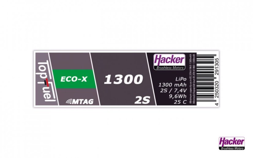 TopFuel LiPo 25C ECO-X 1300mAh 2S MTAG